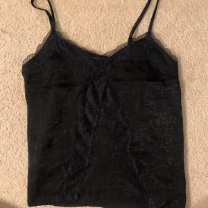 Topshop black lace tank top